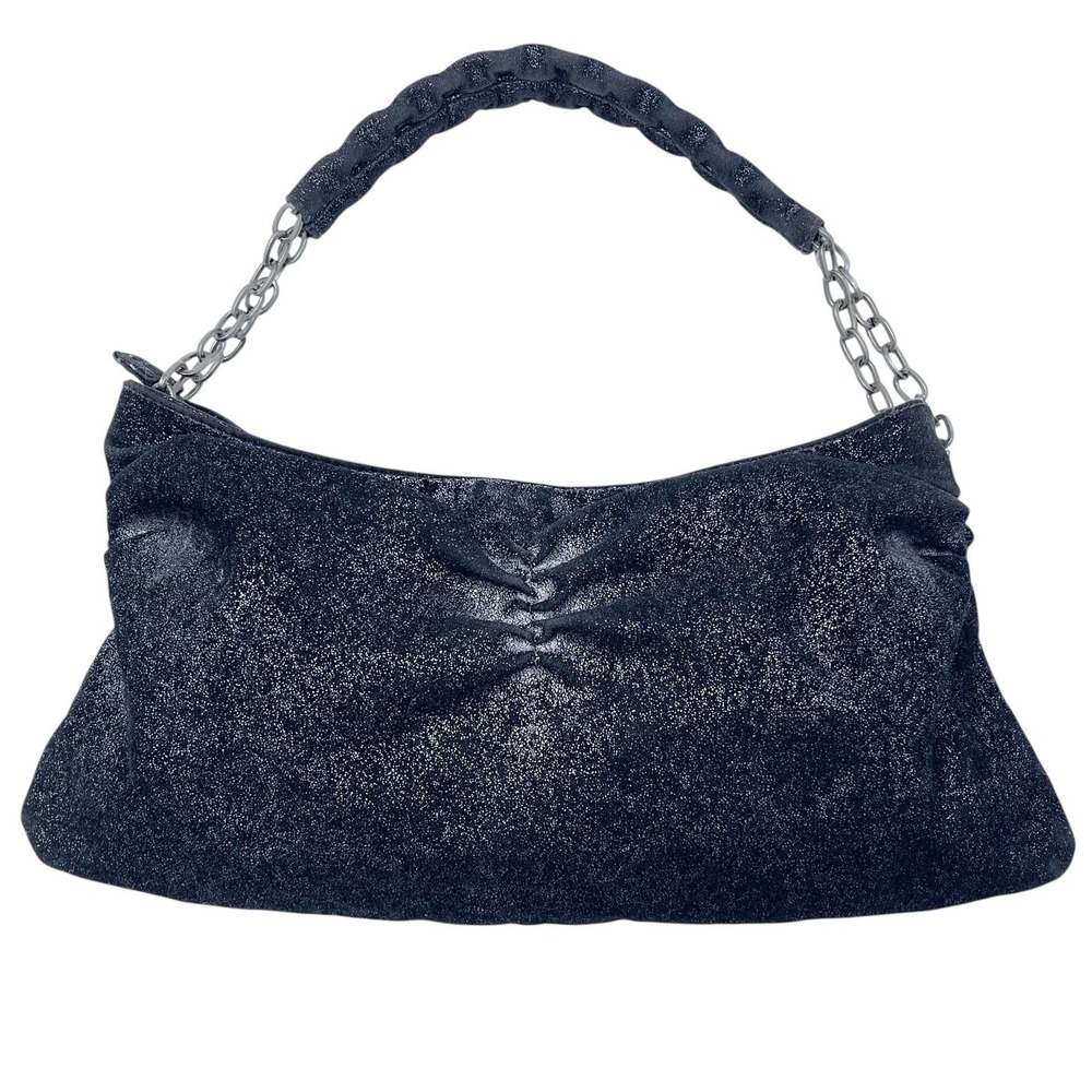 Y2K‎ Black Glitter Small Hobo Bag Metal Chain 2006 Old Navy Whimsigoth Purse